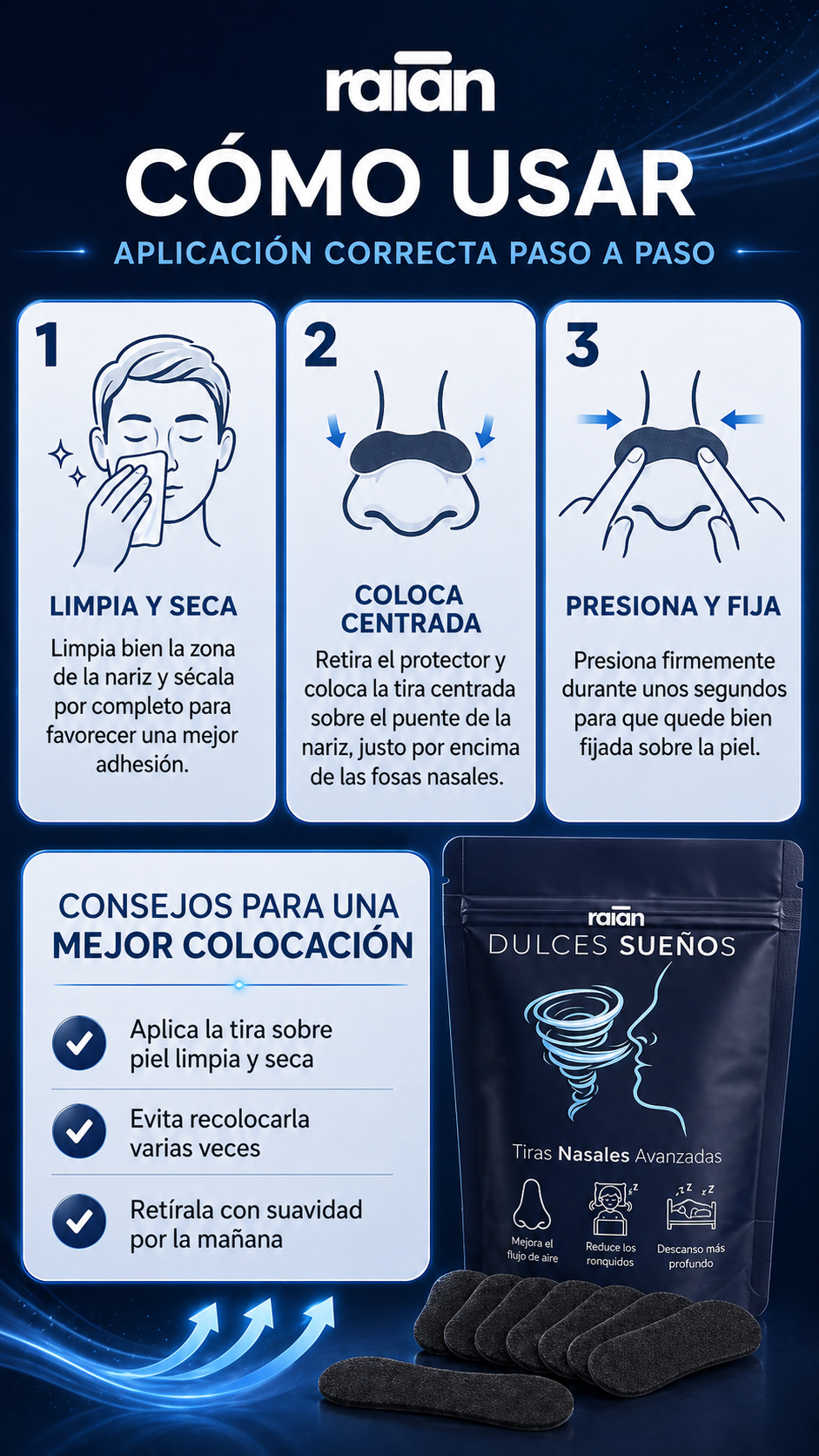 Tiras nasales RAIAN - retirada de la tira