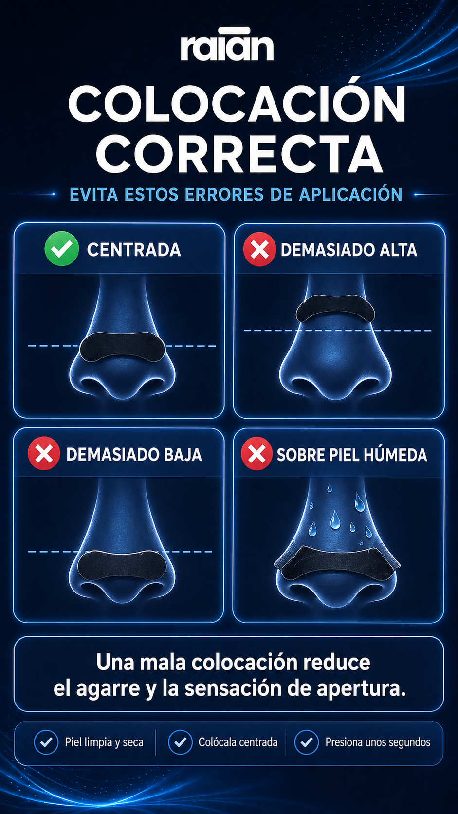 Tiras nasales RAIAN - recomendaciones de uso